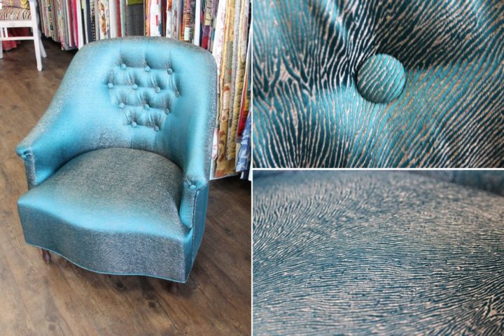 renovation fauteuil crapaud avec tissu sonora